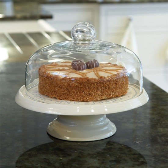 Serving platter with glass lid, 29 x 25 cm - Kitchen Craft