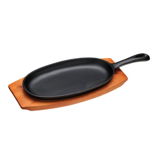 Piatto in ghisa con supporto in legno - Kitchen Craft