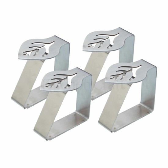 Set van 4 tafelklemmen, bladvormig, roestvrij staal - van Kitchen Craft
