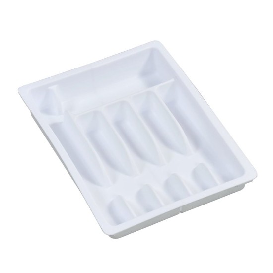 Uitbreidbare bestekbak, kunststof, 29 - 50 cm, Wit - Kesper