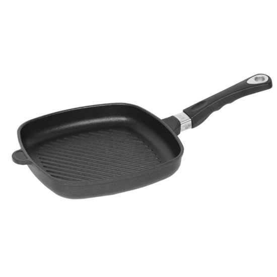 Square grill pan, aluminum, 28 x 28 cm - AMT Gastroguss