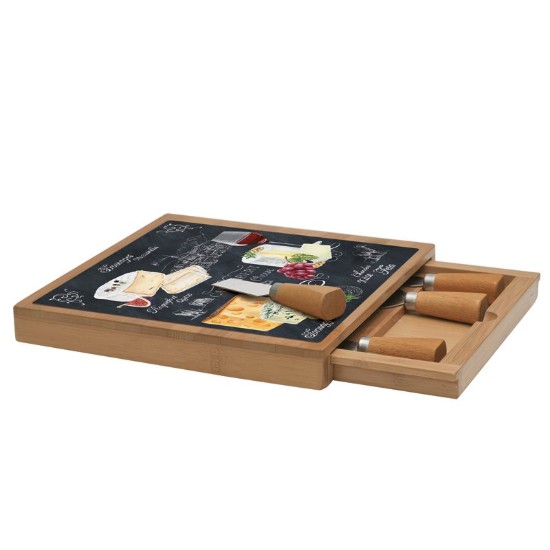 "World of cheese" 6-piece set for cheeses serving, 25 x 25 cm - Easy Life