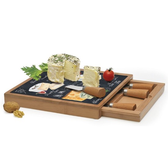 "World of cheese" 6-piece set for cheeses serving, 25 x 25 cm - Easy Life