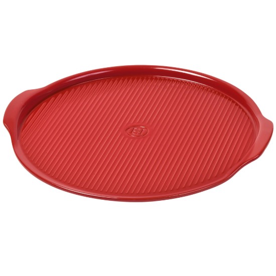 Pizza tray, ceramic, 40cm, Burgundy - Emile Henry