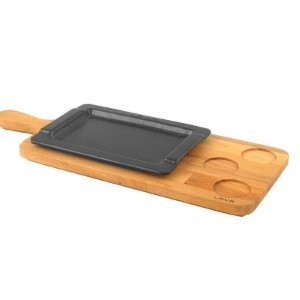 Cast iron platter, with tray, 20 x 51 cm - LAVA brand
