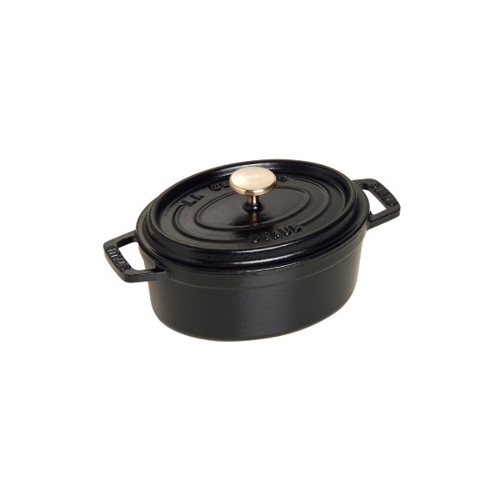 Ovale Cocotte kookpot, gietijzer, 15cm/0.6L, Black - Staub