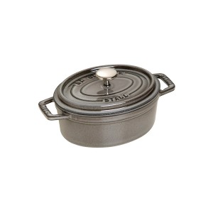 Oval Cocotte cooking pot, cast iron, 15cm/0.6L, Graphite Grey - Staub