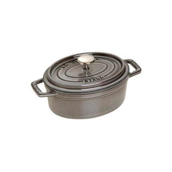 Oval Cocotte cooking pot, cast iron, 15cm/0.6L, Graphite Grey - Staub