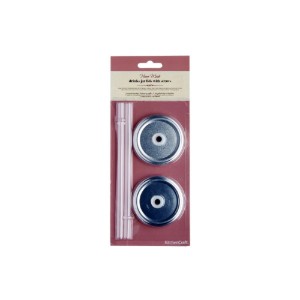 Set di 2 coperchi e cannucce per barattoli - di Kitchen Craft