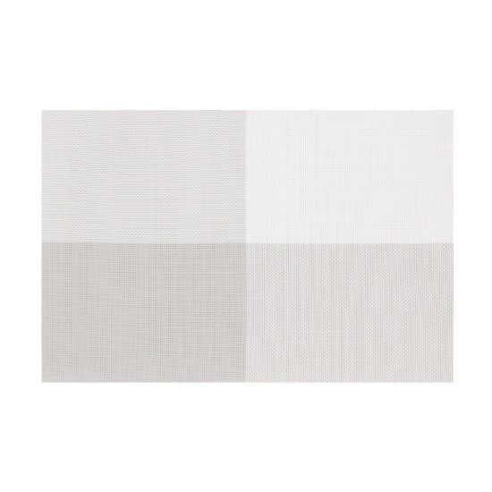 Set di 4 sottopiatti, 45 × 30 cm, bianco/grigio