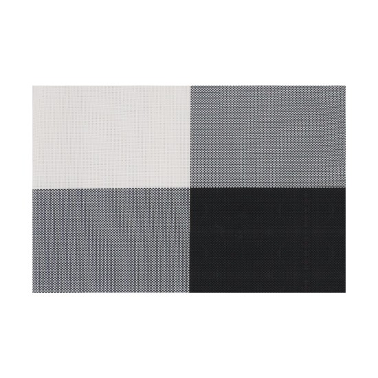 Set van 4 tafelmatten, zwart-wit, 45 × 30 cm