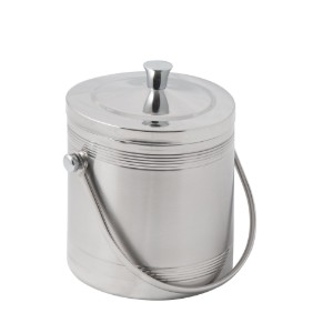 Secchiello per ghiaccio con manico, acciaio inox 1 L