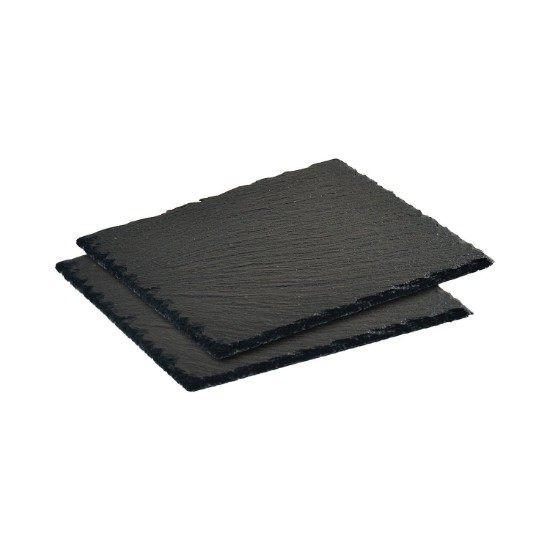 Sett med 2 serveringsplater, skifer, 20 x 20 cm - Kesper