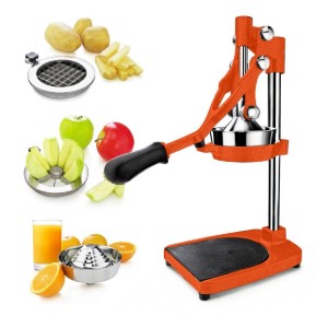 Spremiagrumi manuale 3 in 1 per agrumi e melograni, colore Arancio - Zokura