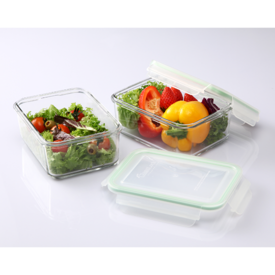 Set van 10 voedselbewaarbakjes, gemaakt van glas - Glasslock