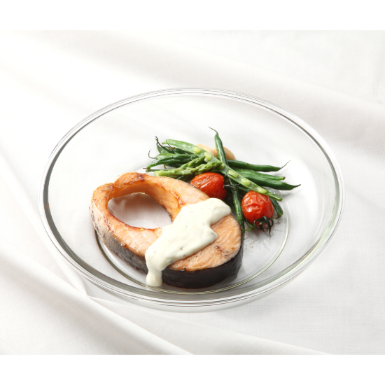 Round food storage container, "Air Type" range, 800 ml, made from glass - Glasslock