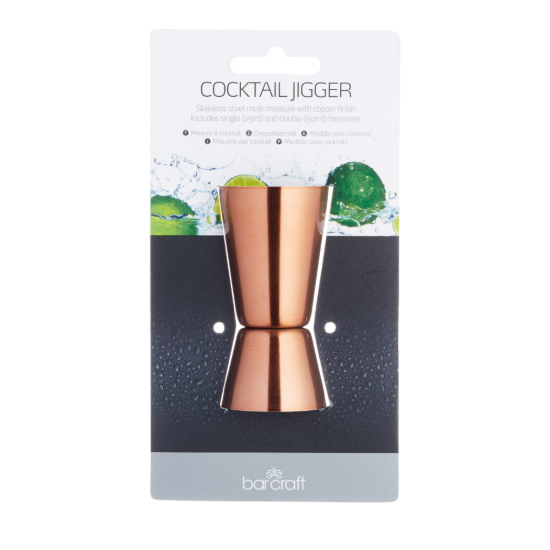 Dubbele maat cocktailbeker, 25/50 ml, roestvrij staal, koperkleur – Kitchen Craft