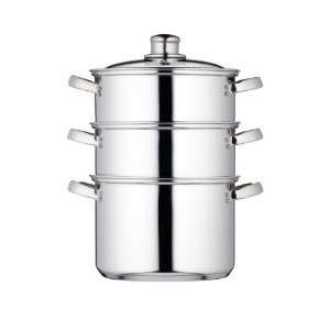 Set roestvrijstalen kookpotten met meerdere niveaus voor stoomkoken - door Kitchen Craft