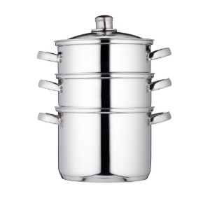 Set roestvrijstalen kookpotten met meerdere niveaus voor stoomkoken - door Kitchen Craft