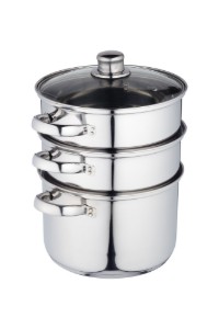 Set roestvrijstalen kookpotten met meerdere niveaus voor stoomkoken - door Kitchen Craft