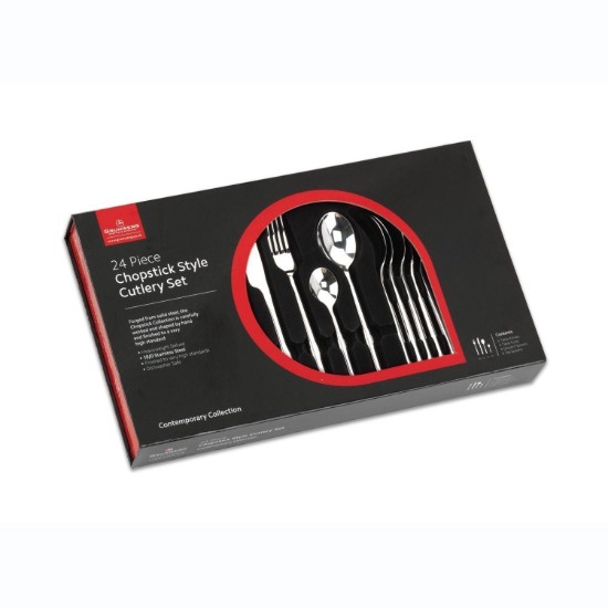 Set di posate "Chopstick" da 24 pezzi, acciaio inossidabile - Grunwerg