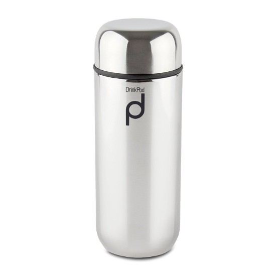 Borraccia termicamente isolata, acciaio inossidabile, 200 ml, "DrinkPod", argento opaco - Grunwerg