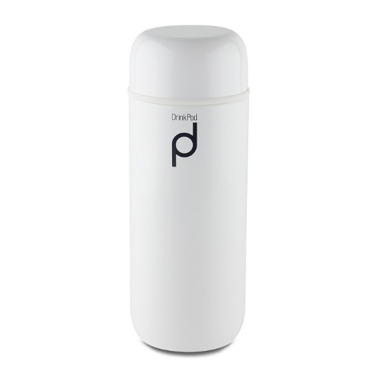 Borraccia termicamente isolata, acciaio inossidabile, 200 ml, "DrinkPod", Bianco - Grunwerg