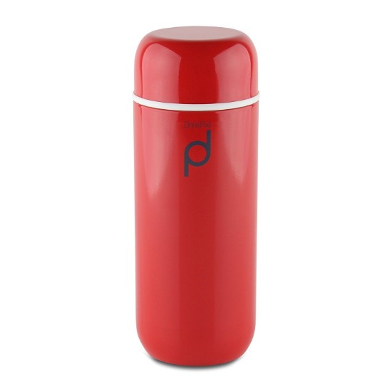 Thermisch geïsoleerde fles, roestvrij staal, 200 ml, "DrinkPod", rood - Grunwerg