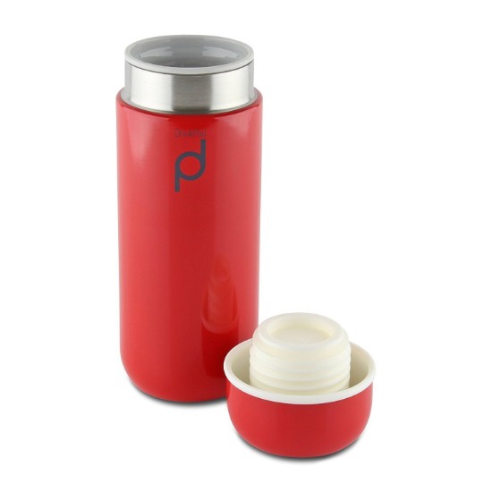 Thermisch geïsoleerde fles, roestvrij staal, 200 ml, "DrinkPod", rood - Grunwerg