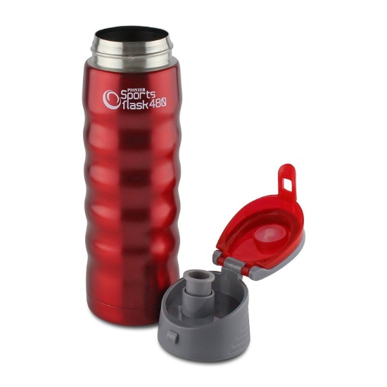 Termos inox "Pionner Sports", 480 ml, Rosu - Grunwerg