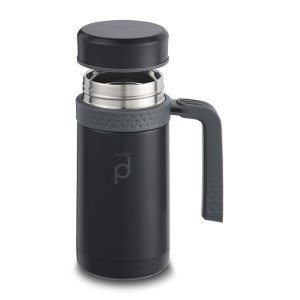 Bottiglia termoisolante "DrinkPod" in acciaio inox, 0,45 L, Nero - Grunwerg 