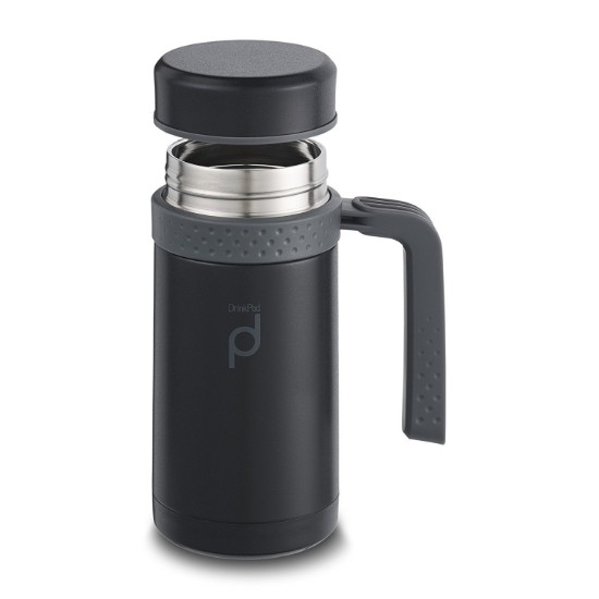 "DrinkPod" termisk isolerende flaske lavet af rustfrit stål, 0,45 L, Sort - Grunwerg 