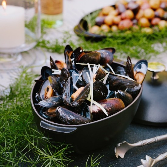 Coquille kookschaal, gietijzer, 25 cm/2L, Black - Staub 