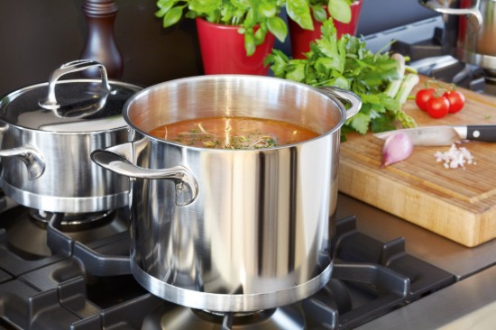 Cooking pot with lid, 24 cm/8 l, Atlantis range, stainless steel - DemeyereY