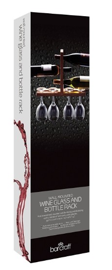 Houder voor flessen en drinkglazen, 35 x 27 x 10 cm, gemaakt van hout - Kitchen Craft