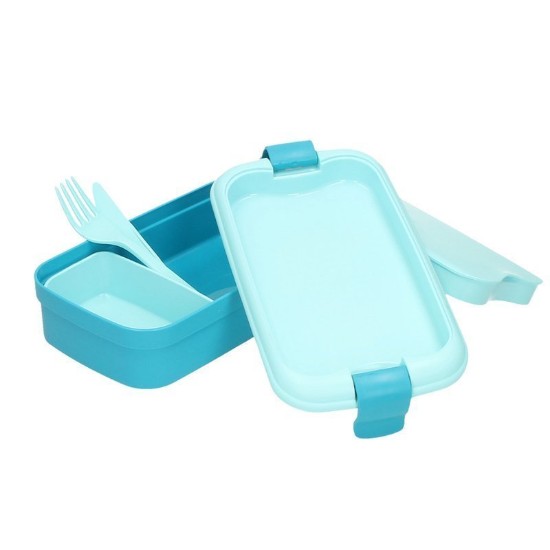 Food container with cutlery set, plastic, Blue - Curver
