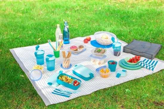 Food container with cutlery set, plastic, Blue - Curver