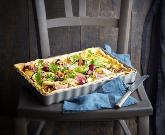 Tart baking dish, ceramic, 33,5x24cm/1,9L, Clay - Emile Henry