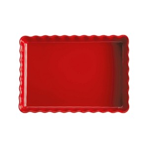 Teglia per crostate, ceramica, 33.5x24cm/1.9L, Burgundy - Emile Henry 