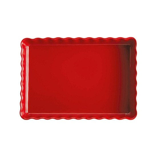 Teglia per crostate, ceramica, 33.5x24cm/1.9L, Burgundy - Emile Henry 