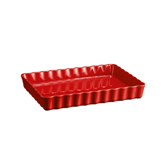 Teglia per crostate, ceramica, 33.5x24cm/1.9L, Burgundy - Emile Henry 