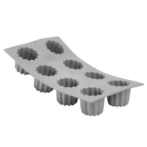 Siliconen mal voor 8 taarten, 30 x 17,6 cm - merk "de Buyer"