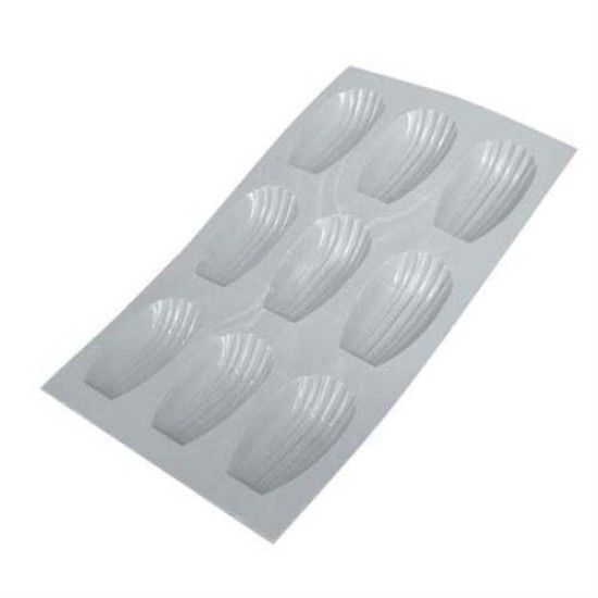 Stampo in silicone per 9 madlenes, 30 x 17,6 cm - marchio "de Buyer".