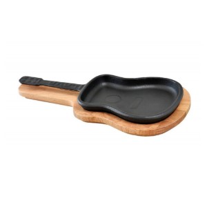 Padella in ghisa con supporto in legno, 28,9 x 15,2 cm - marca LAVA