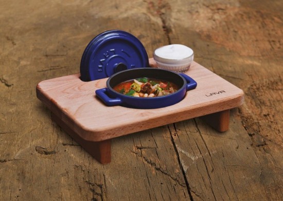 Mini-saucepan, cast iron, 12cm/0.53L, "Trendy", Blue - LAVA