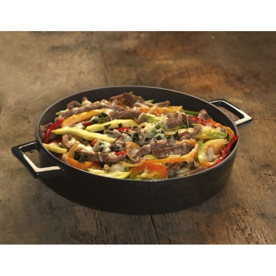 Saucepan, cast iron, 28 cm, "Folk" range, black - LAVA brand