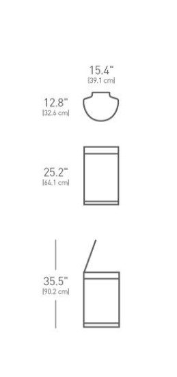 Pattumiera con sensore, semitonda, 45 L, acciaio inox - simplehuman