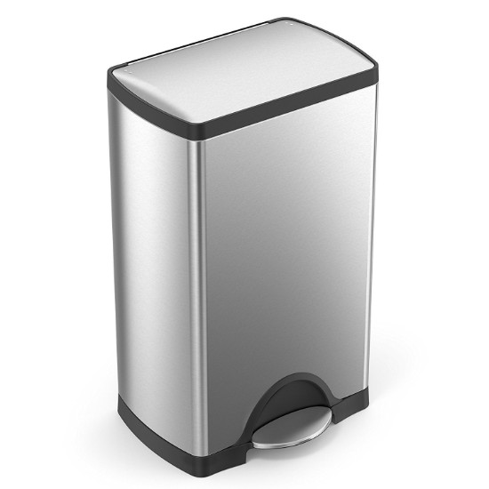 Trash tal-pedali, 38 L, stainless steel - simplehuman