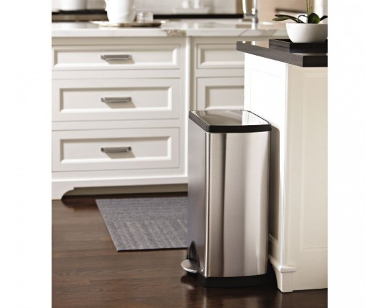 Trash tal-pedali, 38 L, stainless steel - simplehuman
