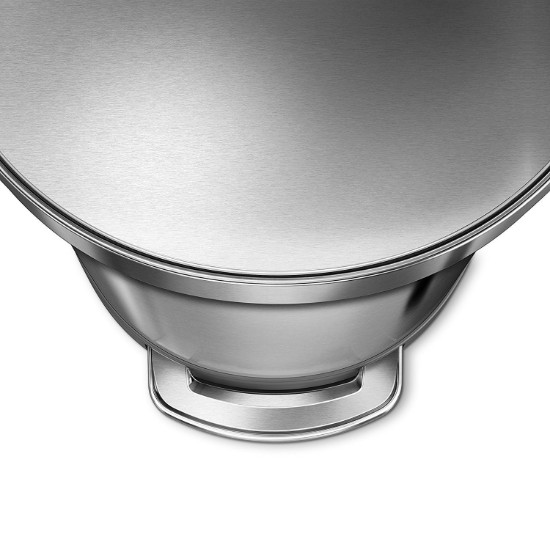 Prullenbak met pedaal, halfrond, 45 L, RVS - simplehuman